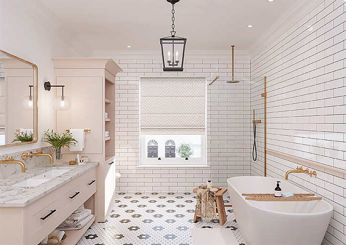 Chevron Stripe, Blush - Twist&Fit Roman Blind - Image 8